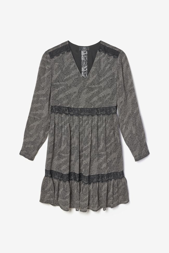 Black Rena dress with animal print