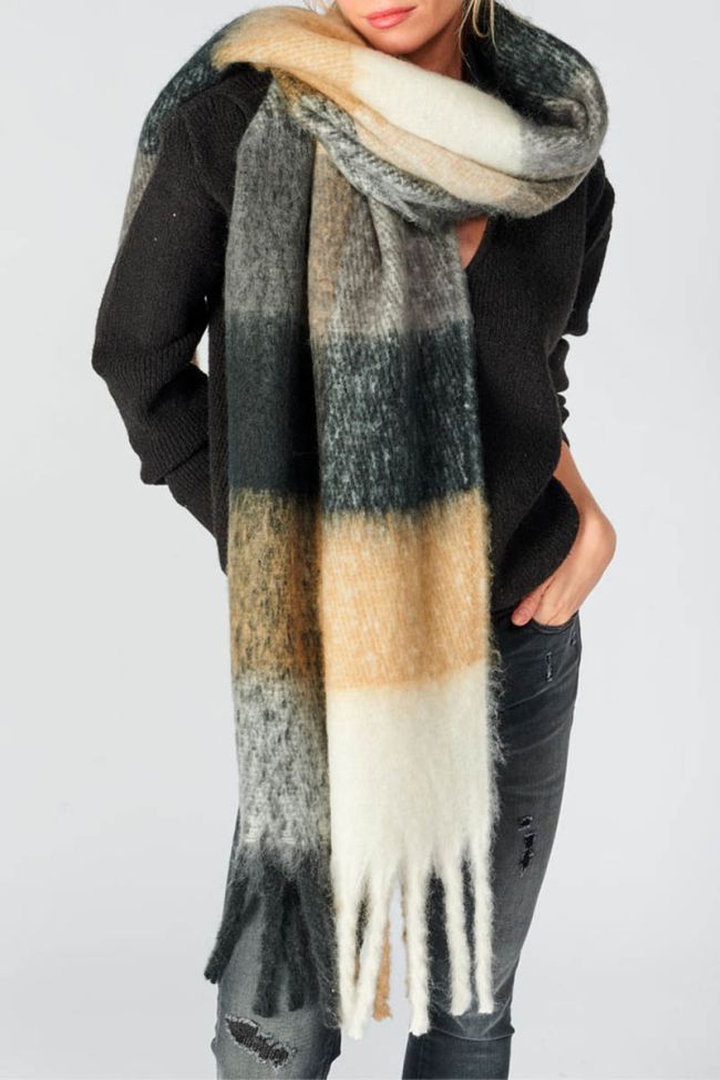 Rhin scarf with big checked pattern