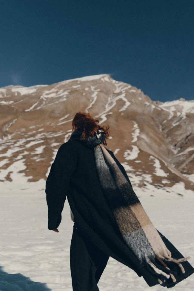 Rhin scarf with big checked pattern