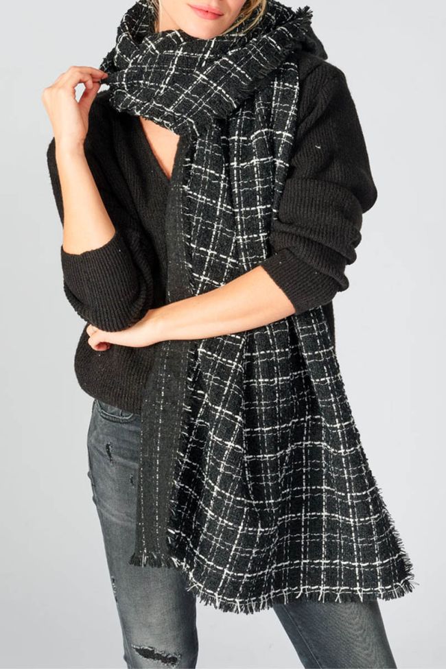 Black checked Rhone scarf