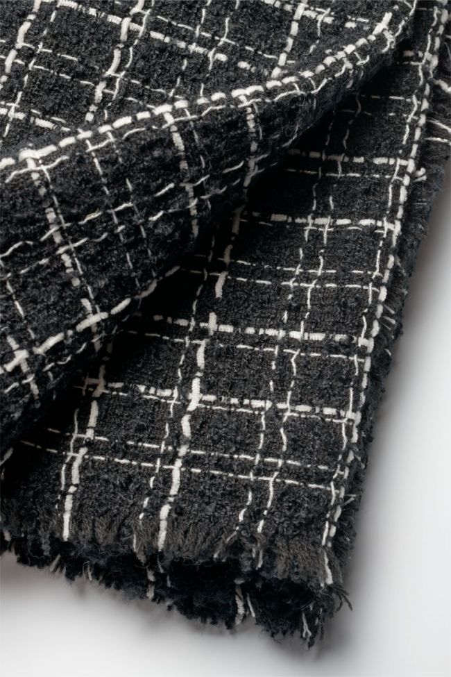 Black checked Rhone scarf