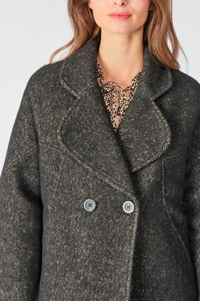Brown herringbone Shaw coat