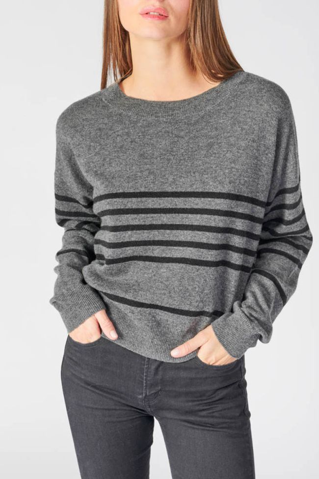 Grey striped Tom jumper with  cashmere blend