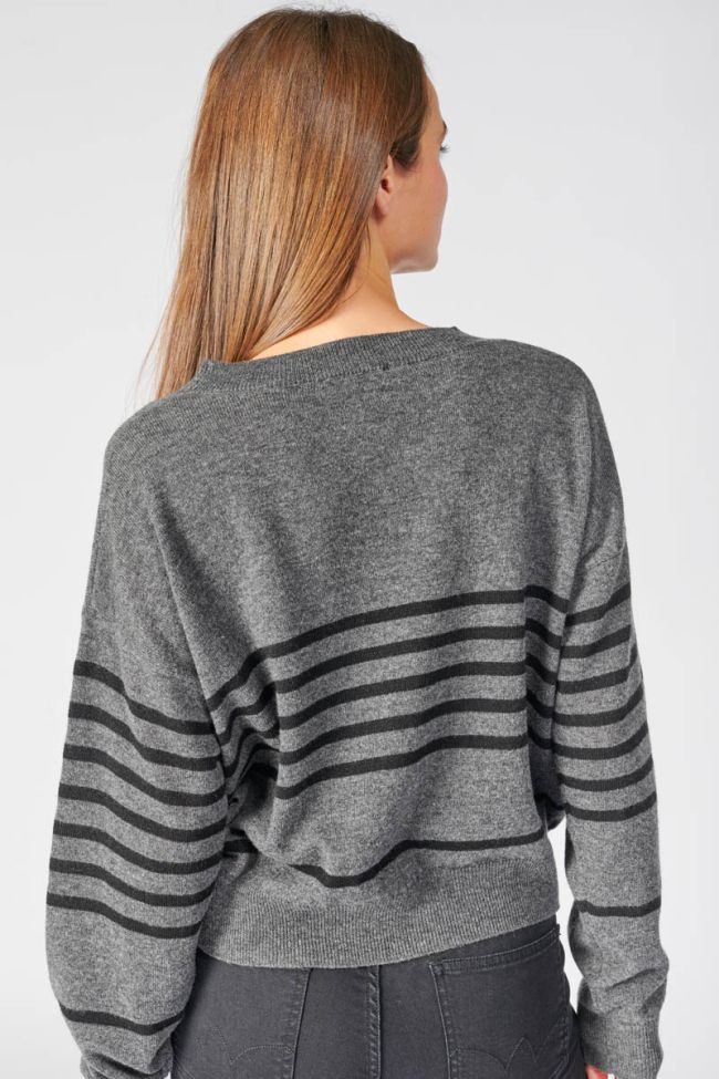 Grey striped Tom jumper with  cashmere blend