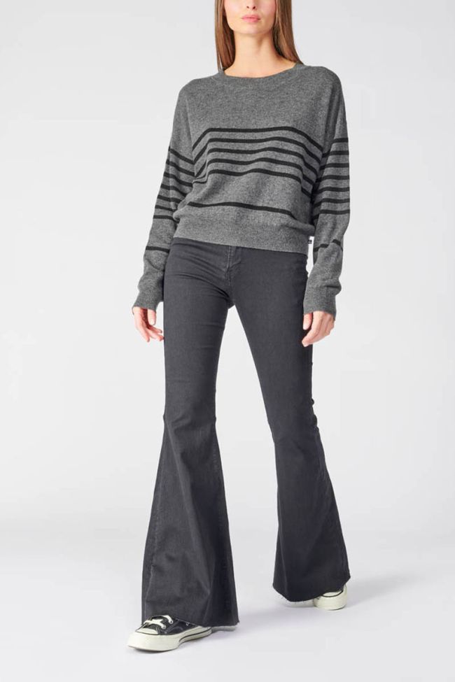 Grey striped Tom jumper with  cashmere blend