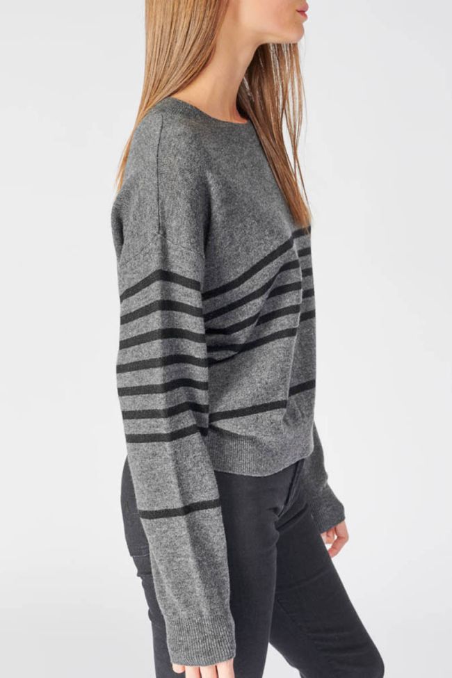 Grey striped Tom jumper with  cashmere blend