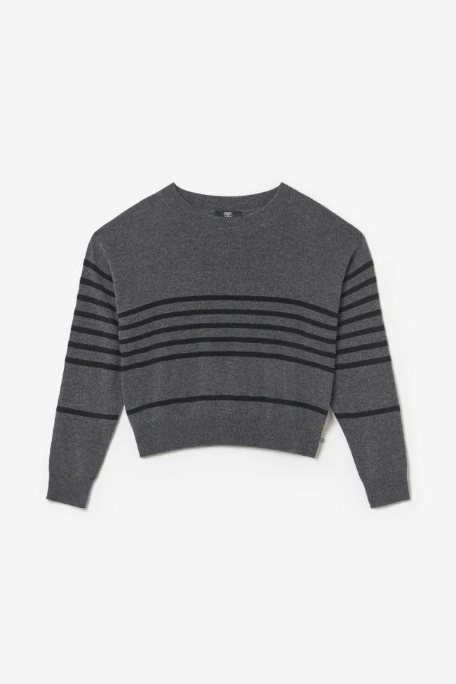 Grey striped Tom jumper with  cashmere blend