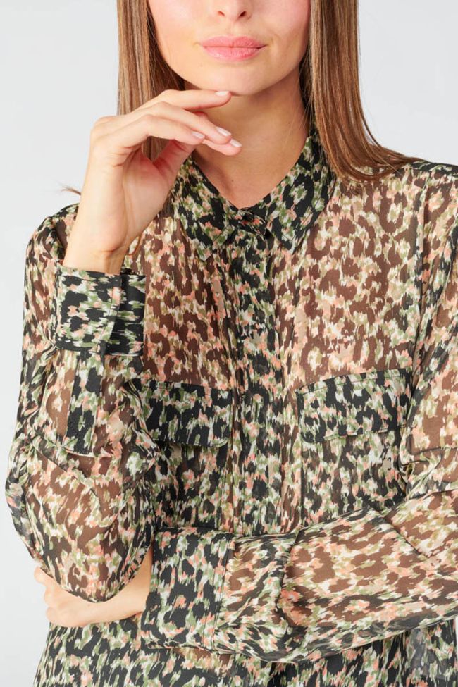Khaki and black leopard print Wilson shirt