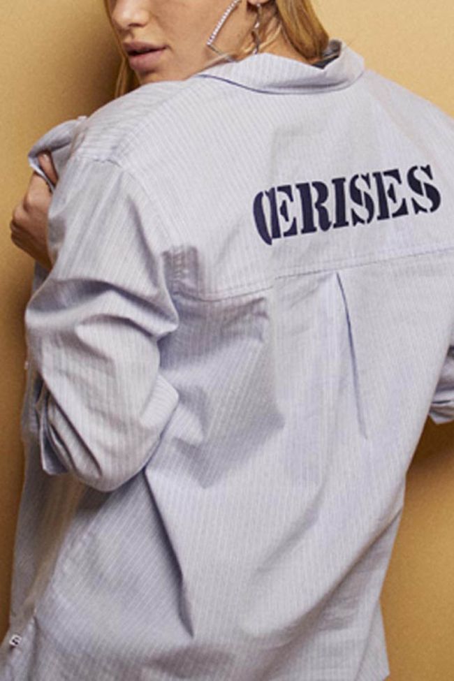 Sky blue striped Basegi oversized shirt