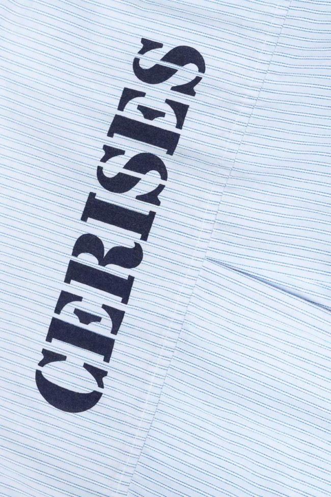 Sky blue striped Basegi oversized shirt