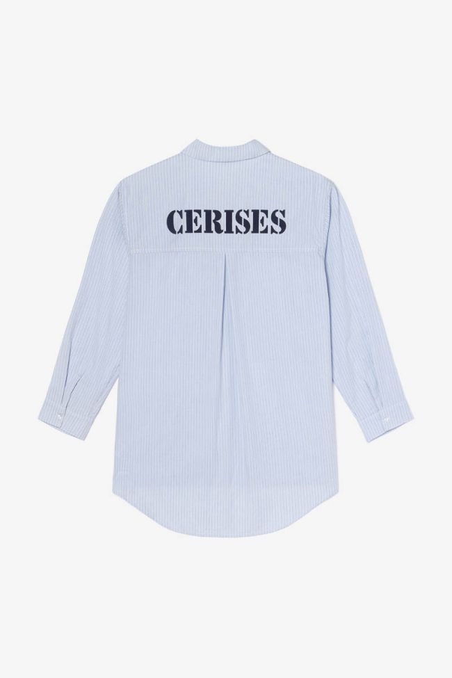 Sky blue striped Basegi oversized shirt