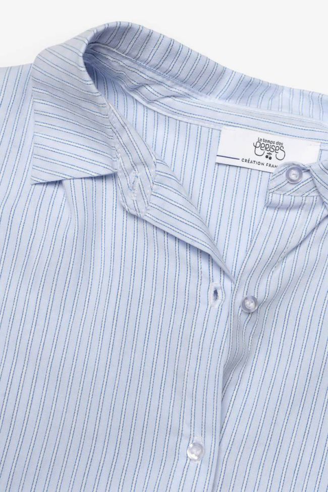 Sky blue striped Basegi oversized shirt