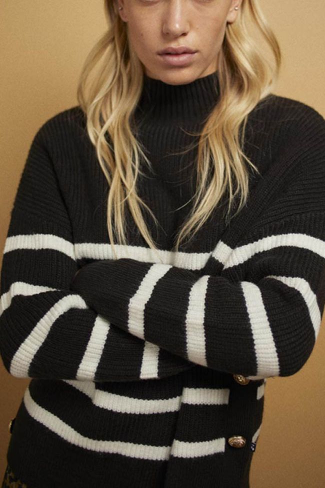 Black and white striped Kimygi jumper