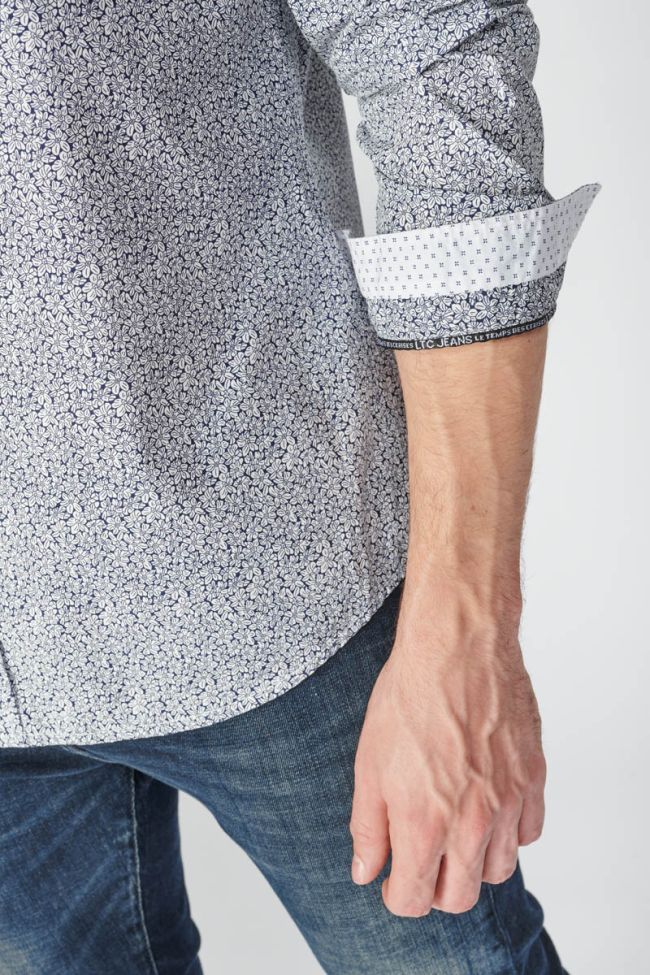 Navy blue floral Dolmu shirt