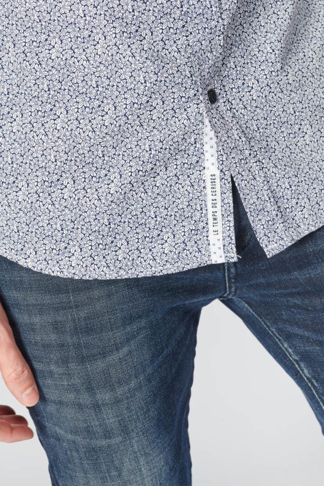 Navy blue floral Dolmu shirt