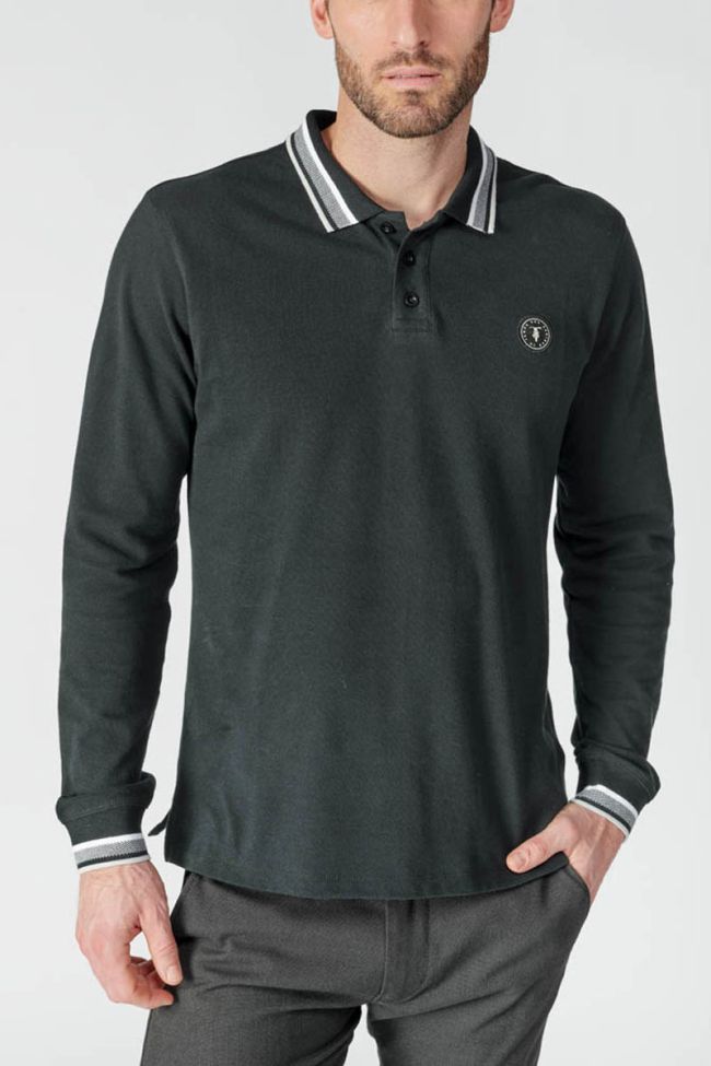 Black long-sleeved Gilor polo shirt