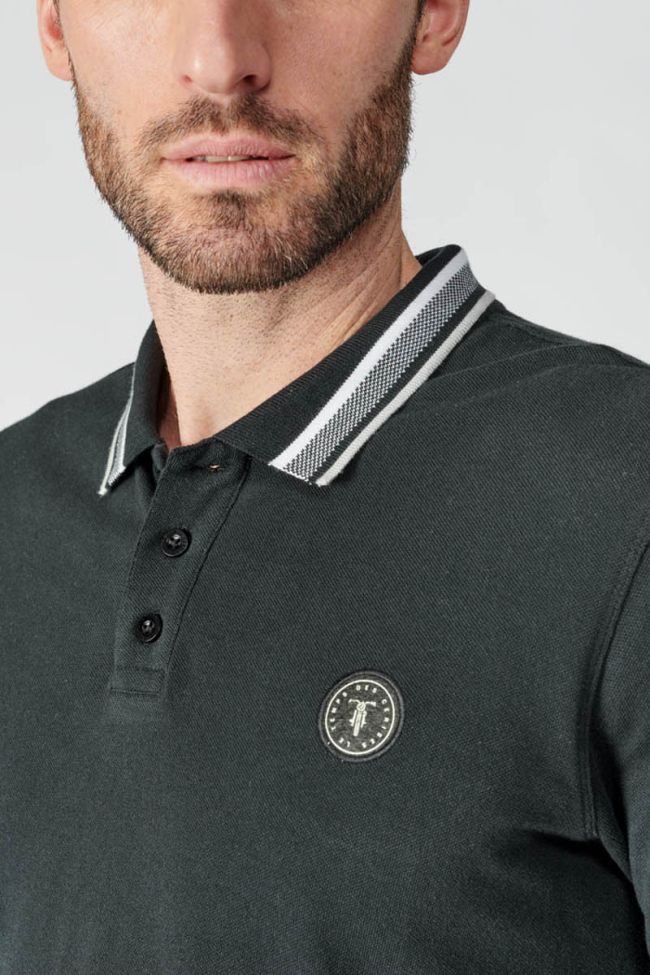 Black long-sleeved Gilor polo shirt