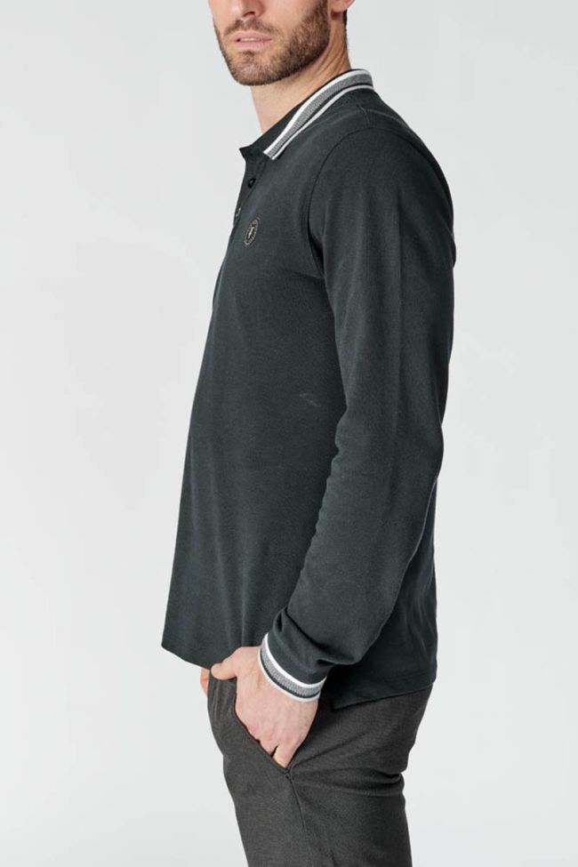 Black long-sleeved Gilor polo shirt