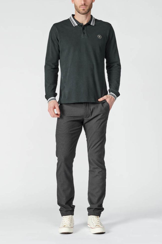 Black long-sleeved Gilor polo shirt