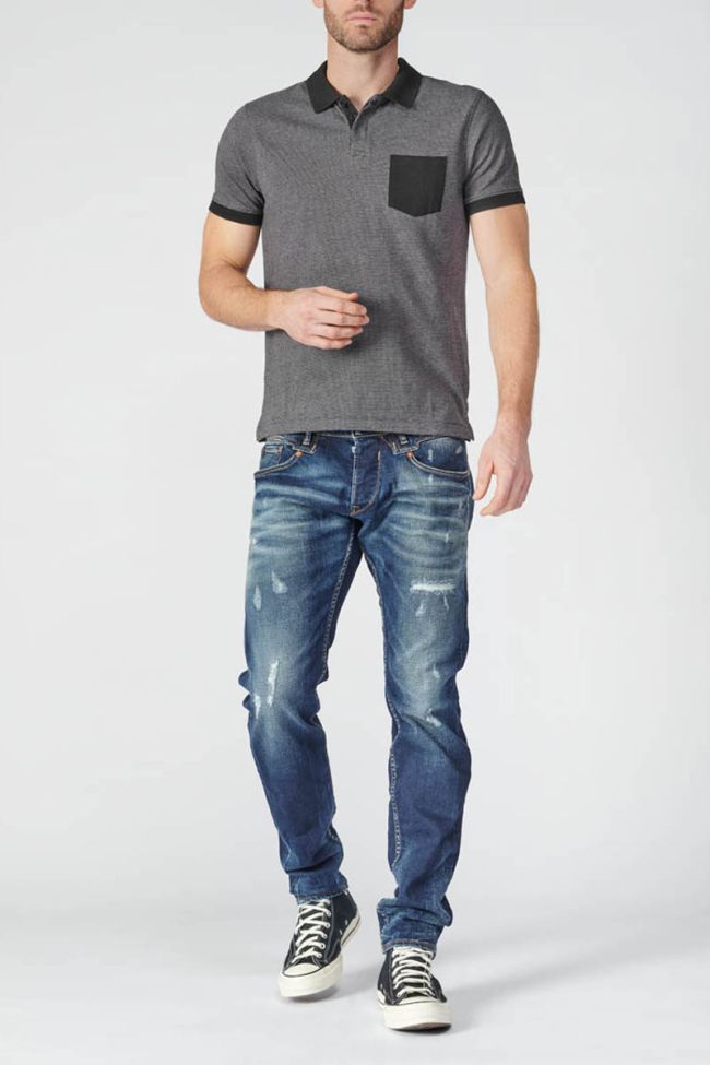 Grey and black Sapo polo shirt