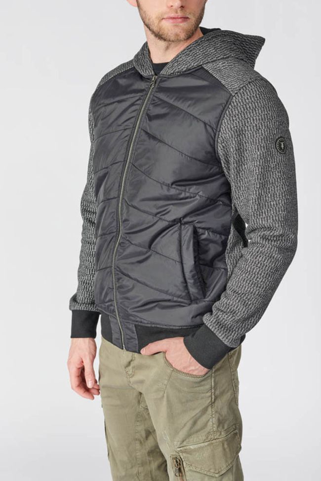 Dual material black and grey Solis hoodie