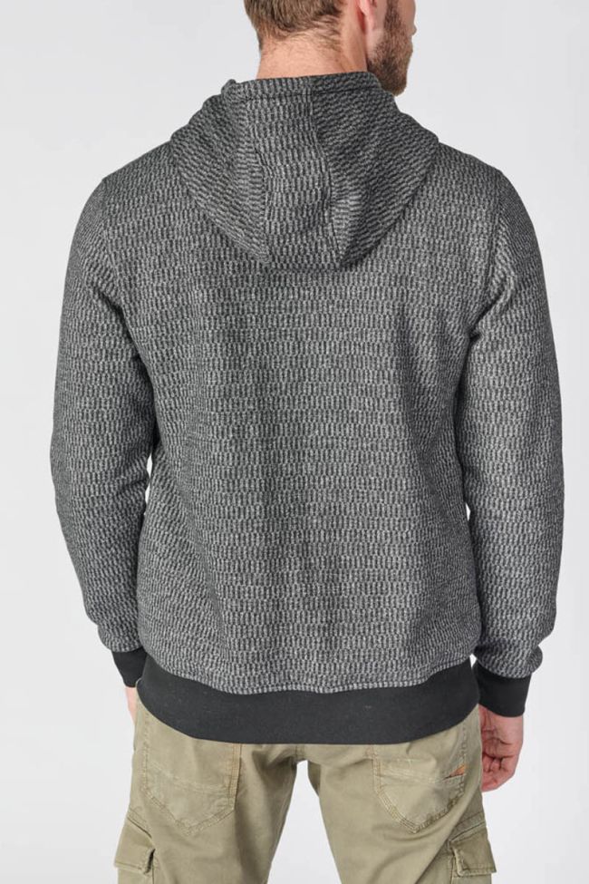 Dual material black and grey Solis hoodie