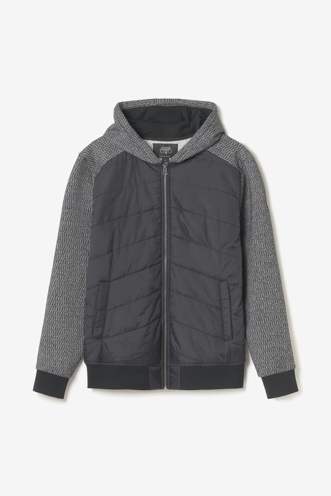 Dual material black and grey Solis hoodie