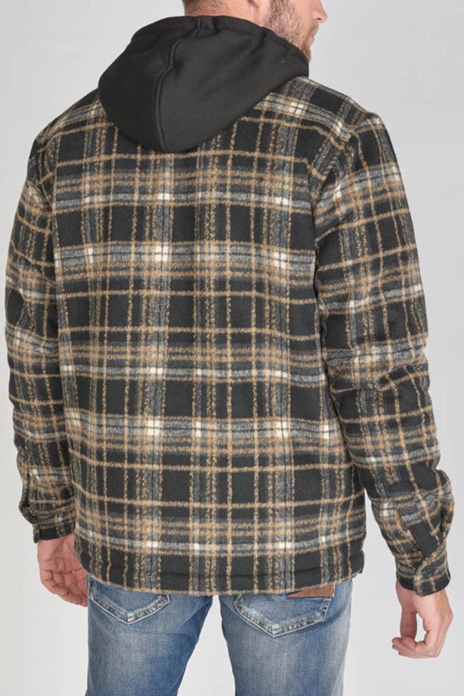 Beige and black checked Timal overshirt jacket