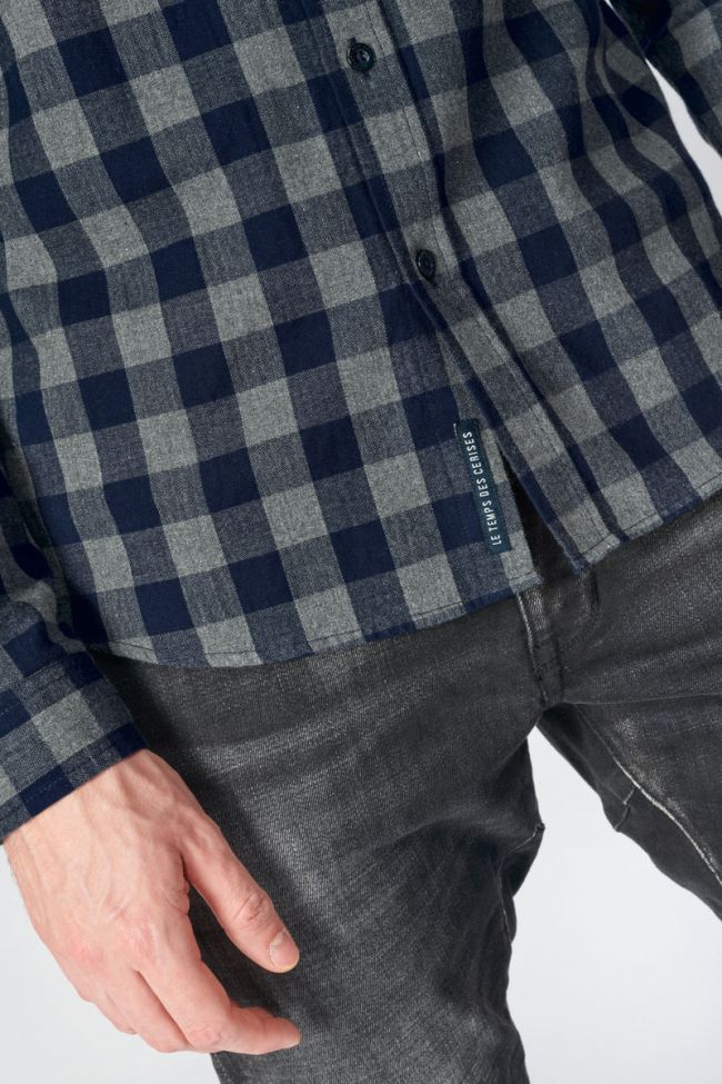 Checked navy and grey Tivex shirt