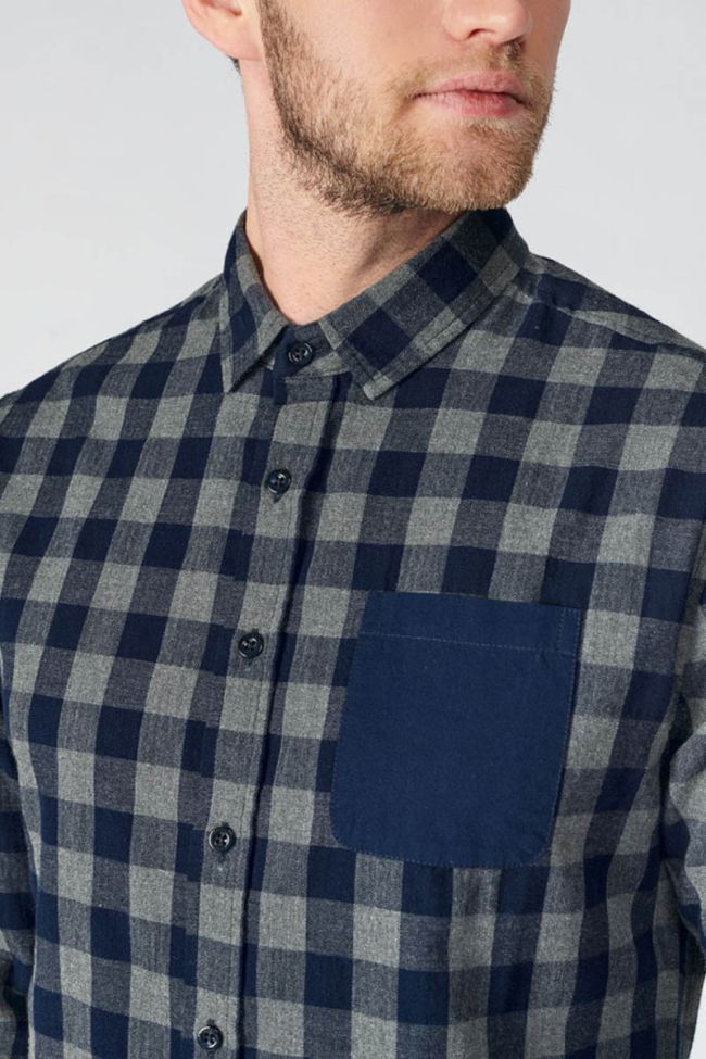 Checked navy and grey Tivex shirt
