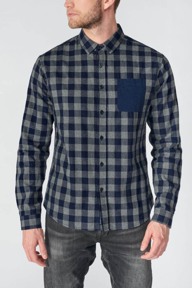 Checked navy and grey Tivex shirt