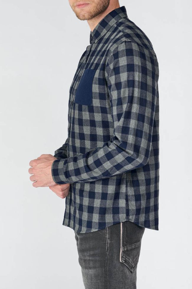 Checked navy and grey Tivex shirt