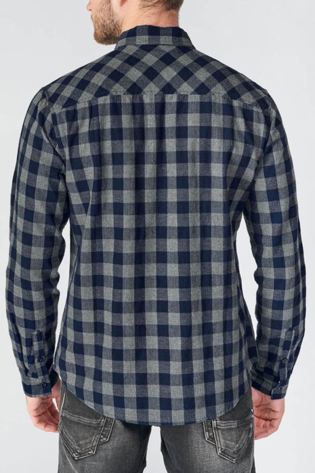 Checked navy and grey Tivex shirt