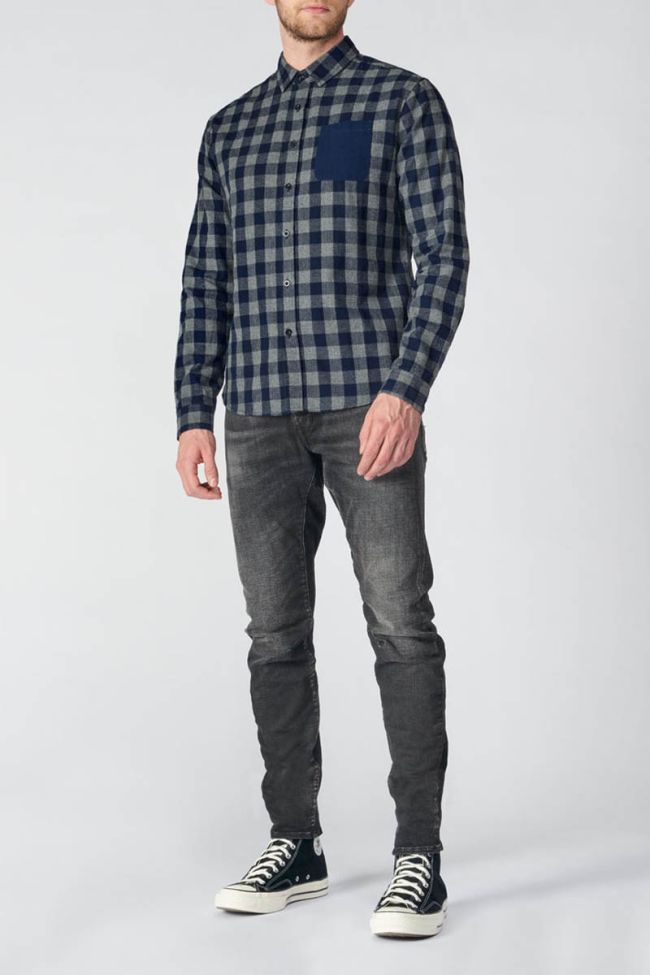 Checked navy and grey Tivex shirt