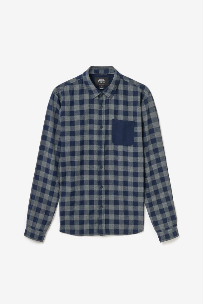 Checked navy and grey Tivex shirt