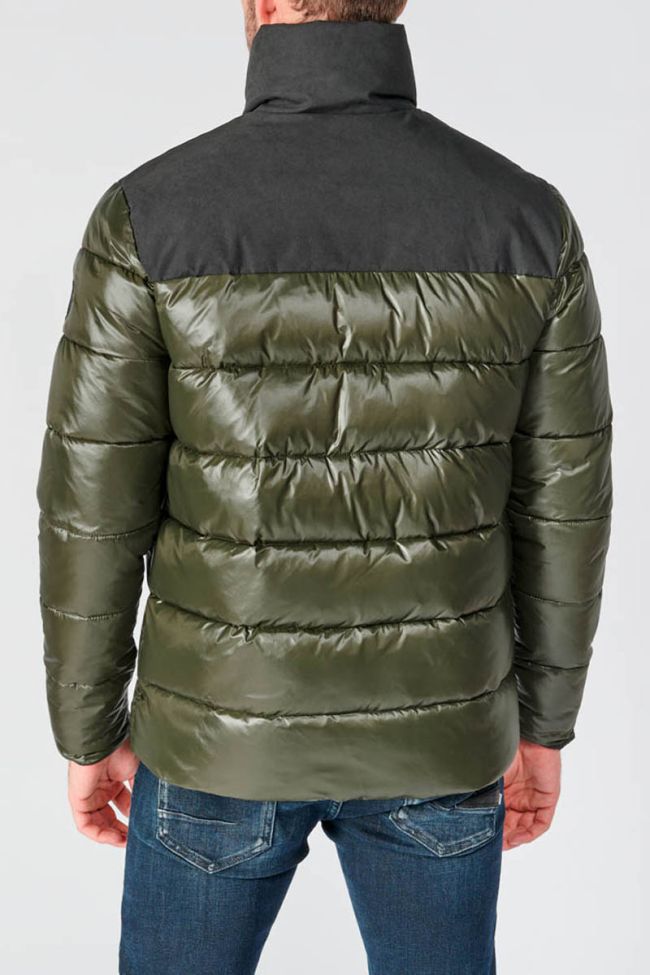 Khaki and black Ventur dual material down jacket