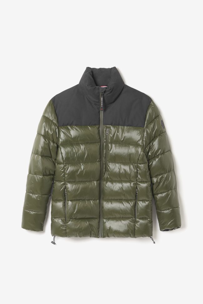 Khaki and black Ventur dual material down jacket