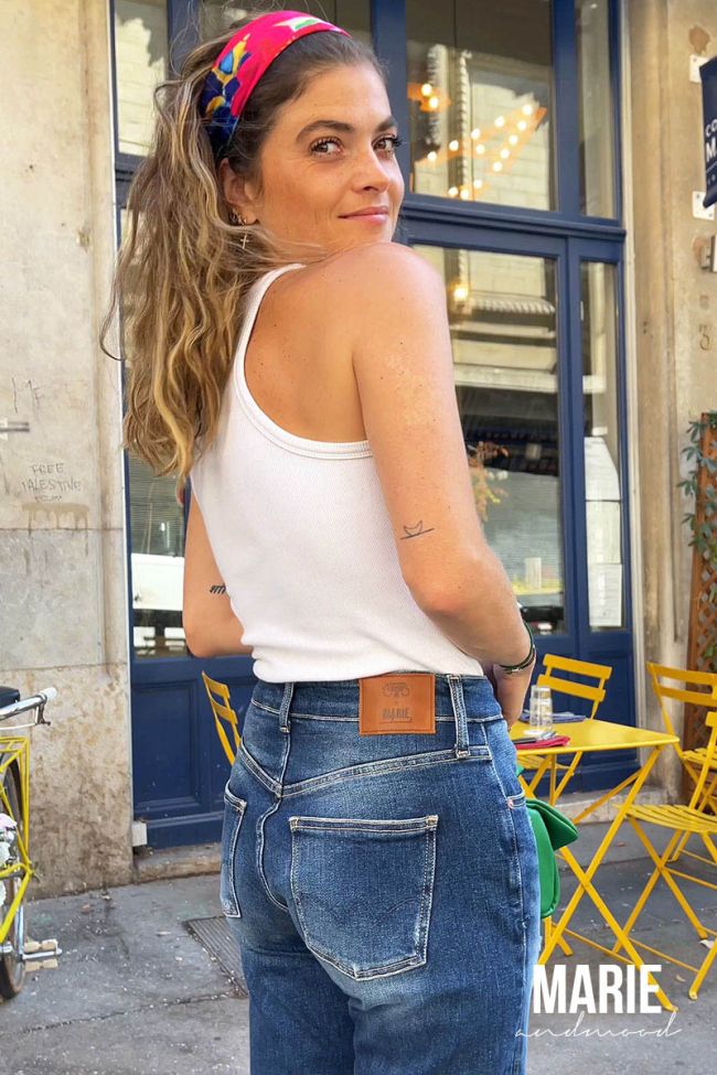 COLLAB @MARIEANDMOOD Woman 400/17 mom jeans destroy blue N°2