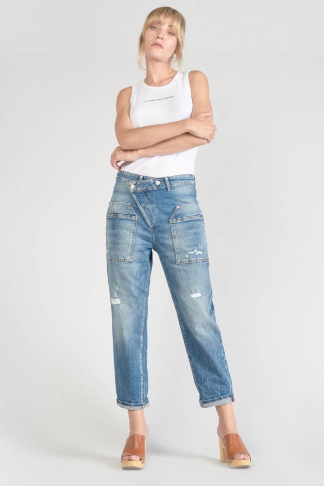 Jeans boyfit Cosy Pocket 7/8th destroy vintage blue N°4