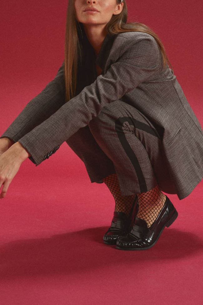 Brown checked April trousers