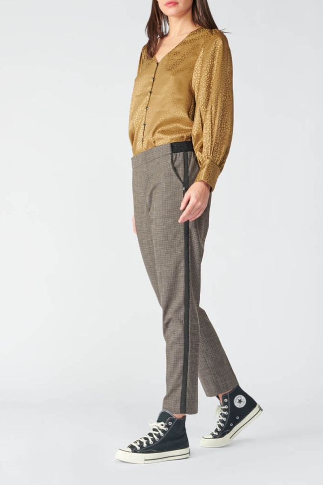 Brown checked April trousers
