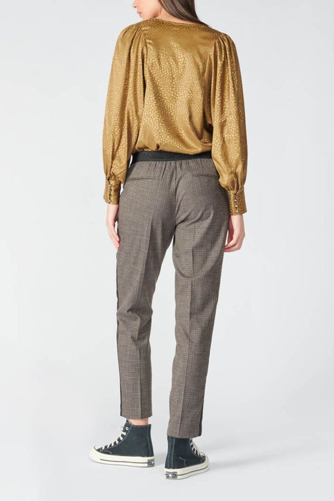 Brown checked April trousers