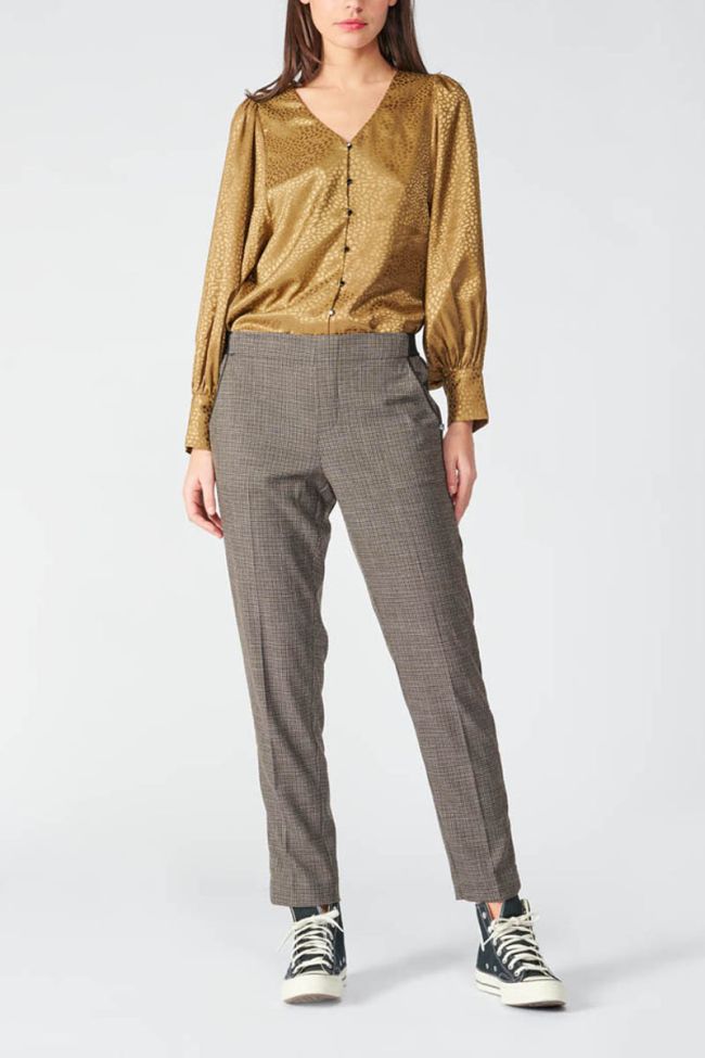 Brown checked April trousers