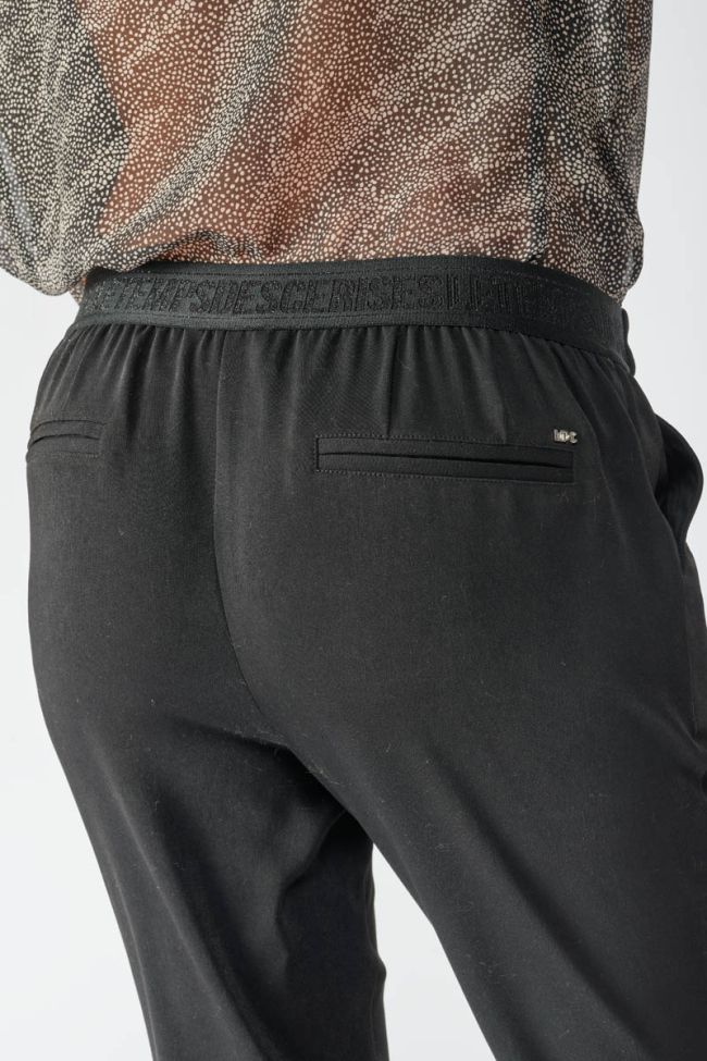 Black Zefira trousers with asymmetric fastening