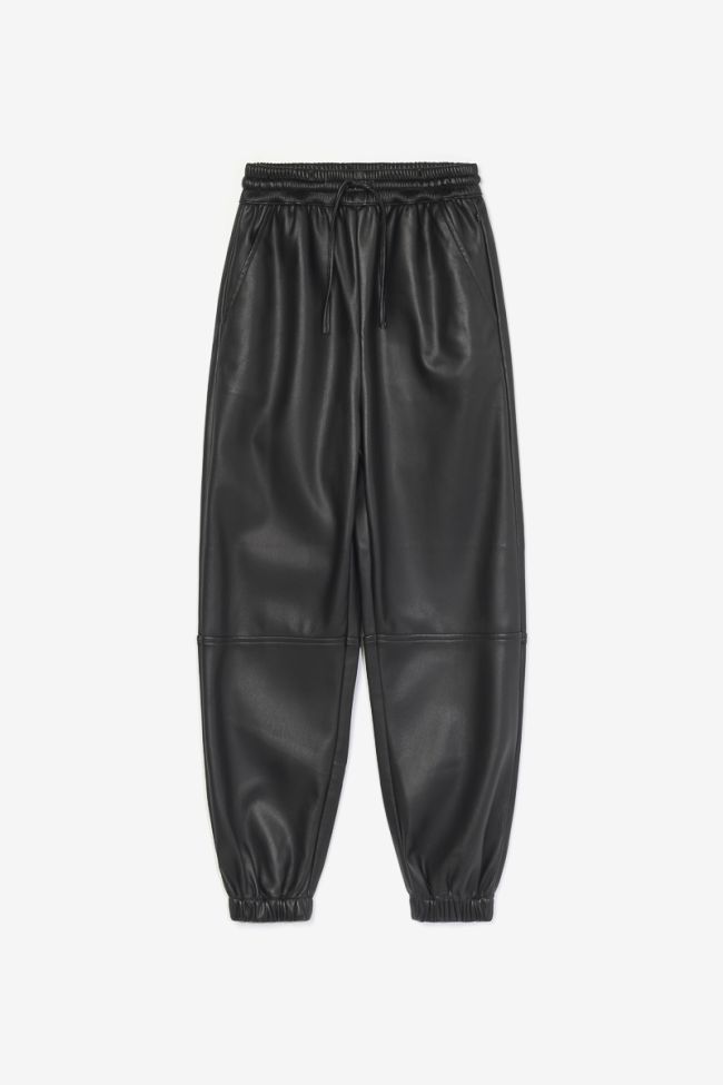 Black faux leather Minetgi trousers