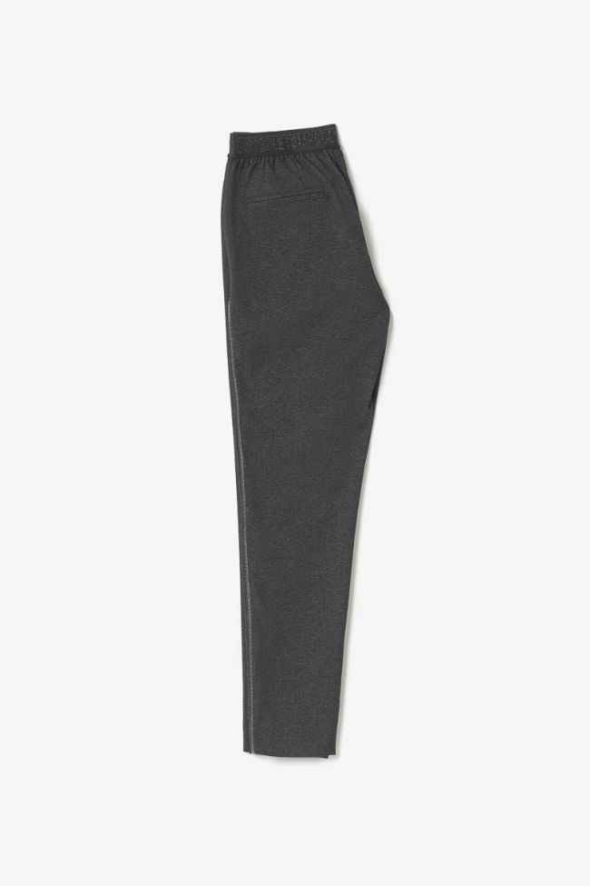 Black marl Rockogi trousers with asymmetric fastening