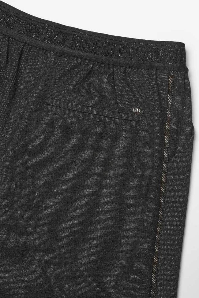 Black marl Rockogi trousers with asymmetric fastening