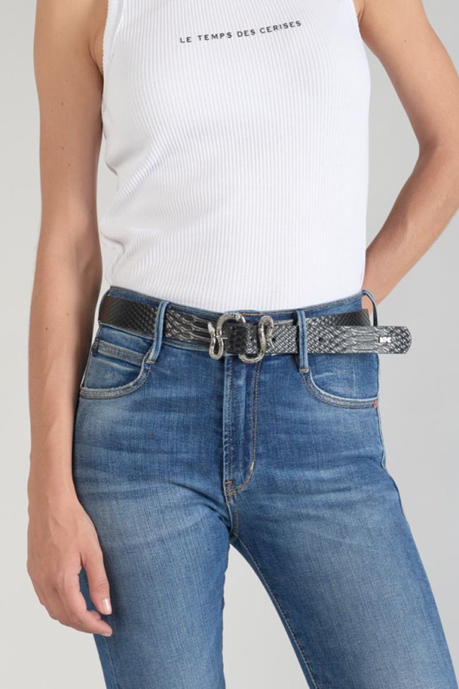 Black python print Haouz belt