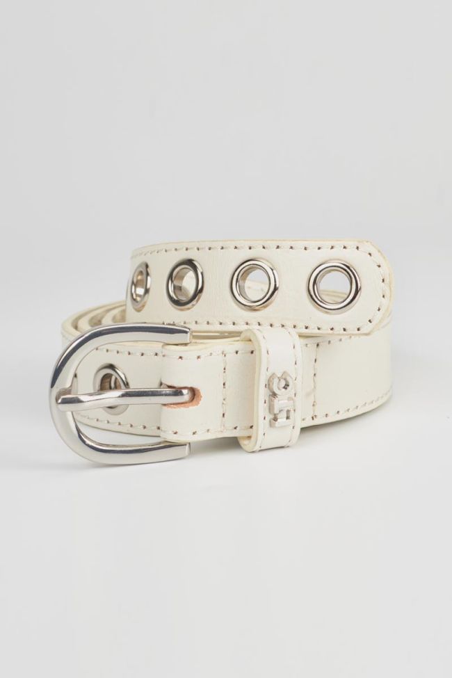 White leather Taouna belt