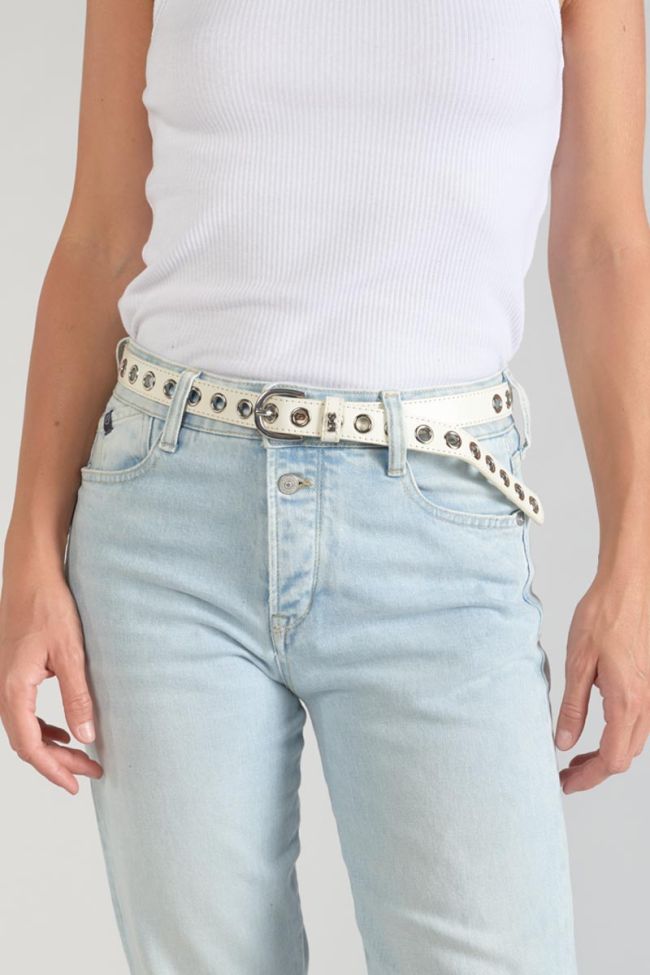 White leather Taouna belt